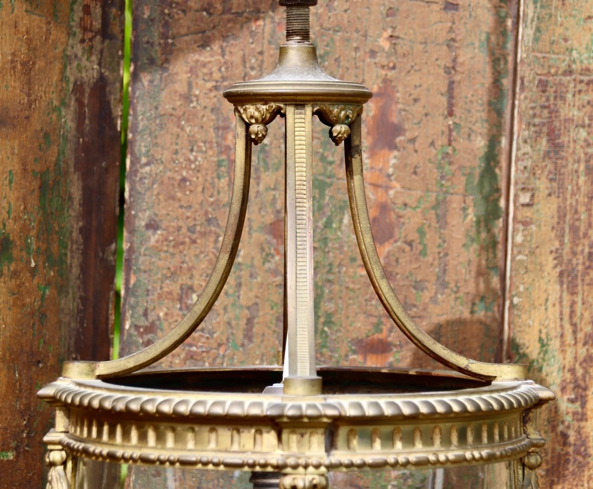 Lanterne De Vestibule Fin XIXème En Bronze Doré -photo-2
