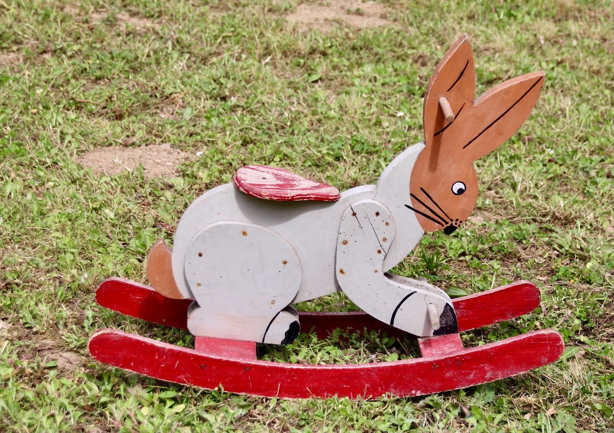 Lapin à Bascule En Bois -photo-2