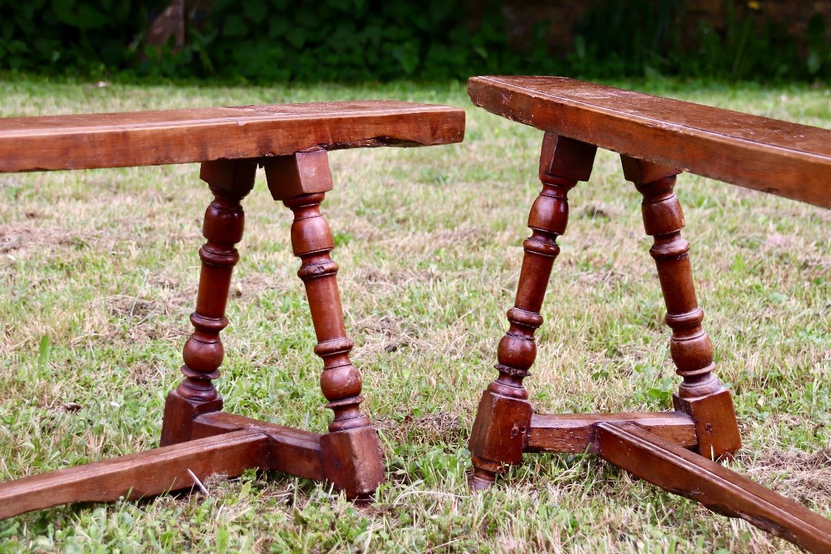Pair Of Benches In Walnut Early Eighteenth-photo-4