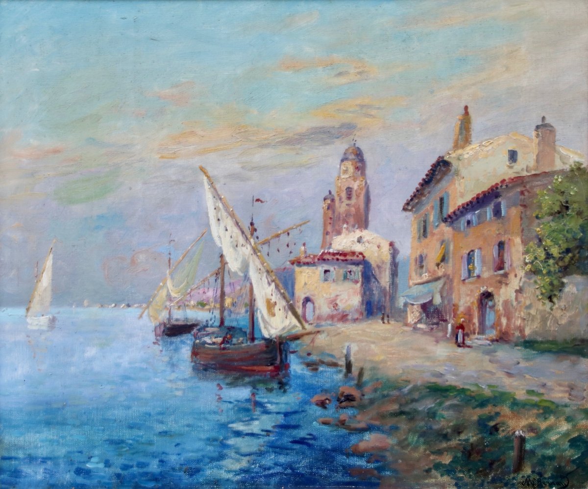 XXth Painting View Of The Port Of Martigues-photo-6