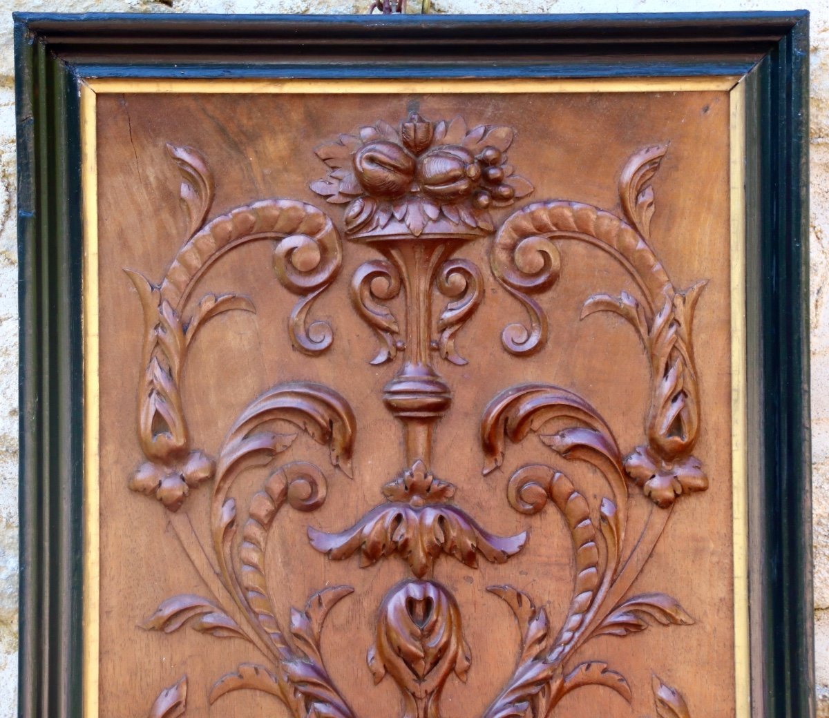 Nineteenth Carved Walnut Panel-photo-2