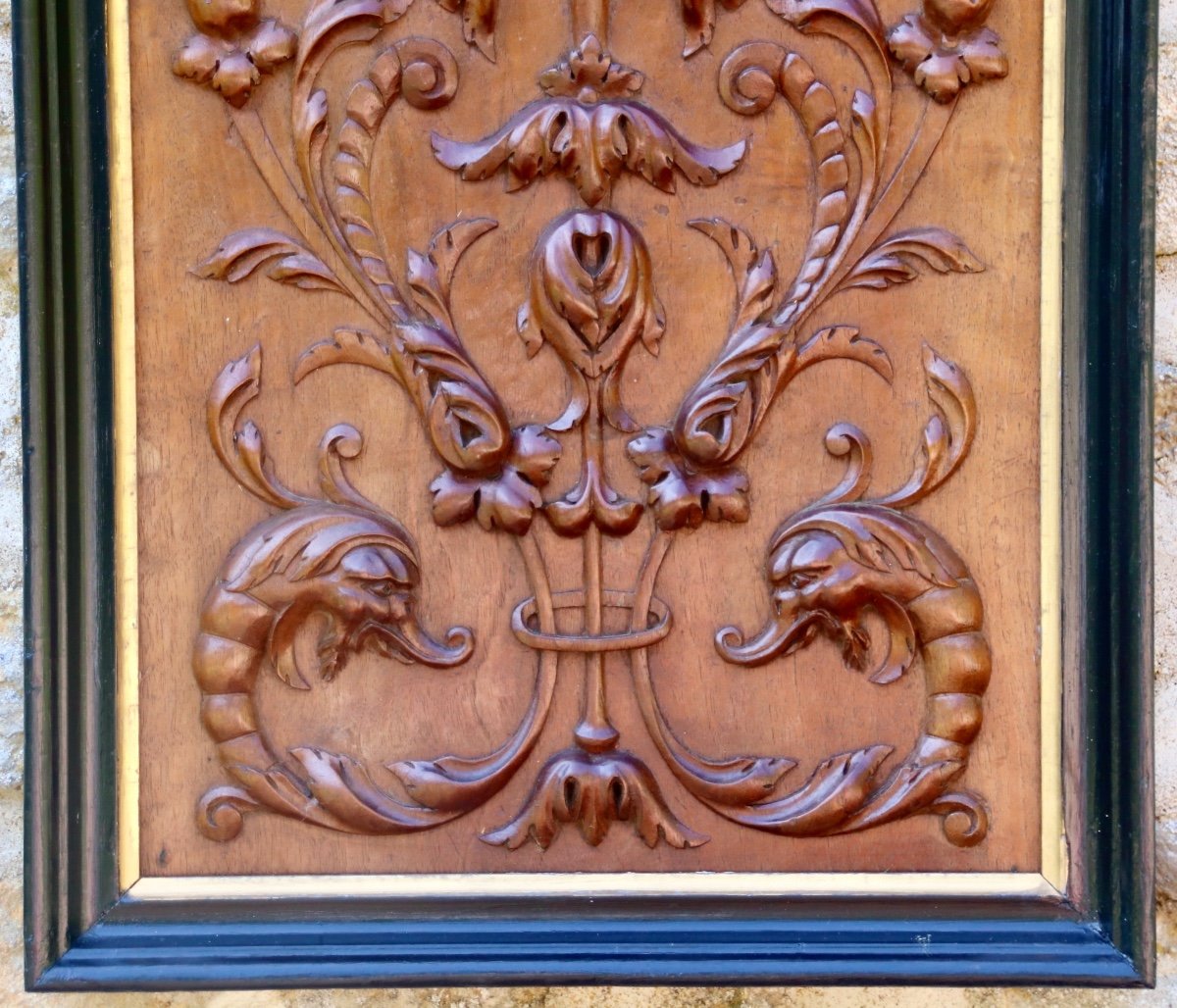 Nineteenth Carved Walnut Panel-photo-3