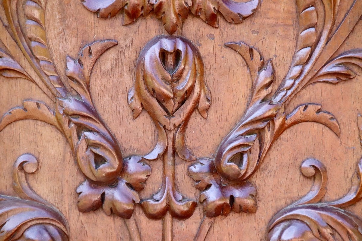 Nineteenth Carved Walnut Panel-photo-1
