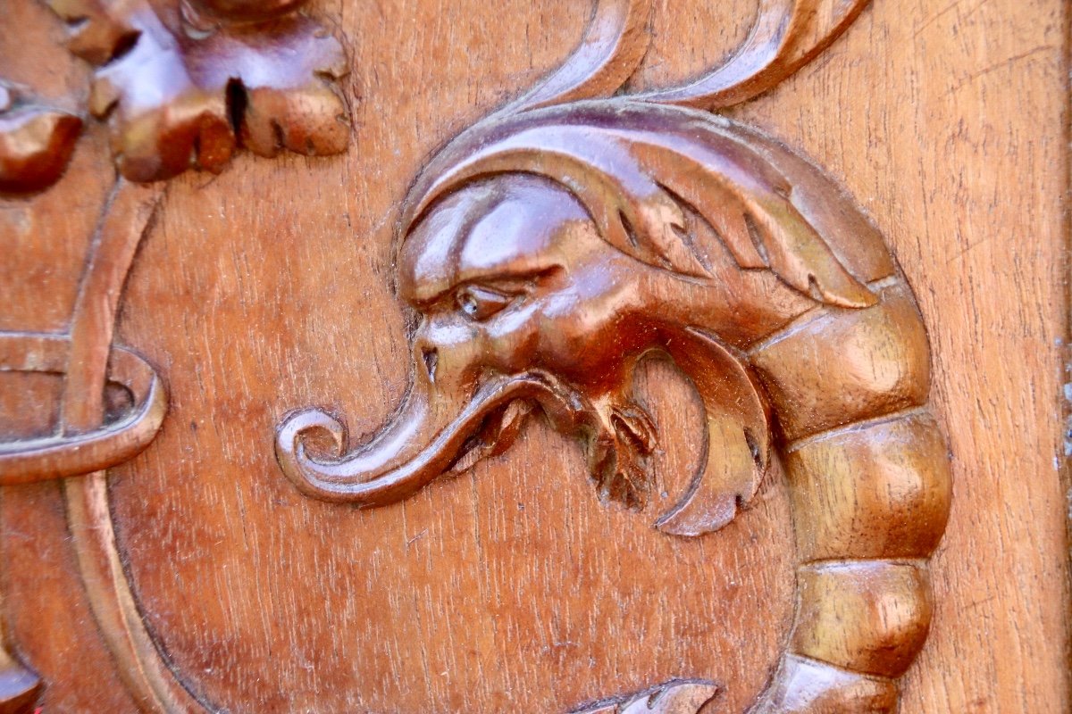Nineteenth Carved Walnut Panel-photo-5