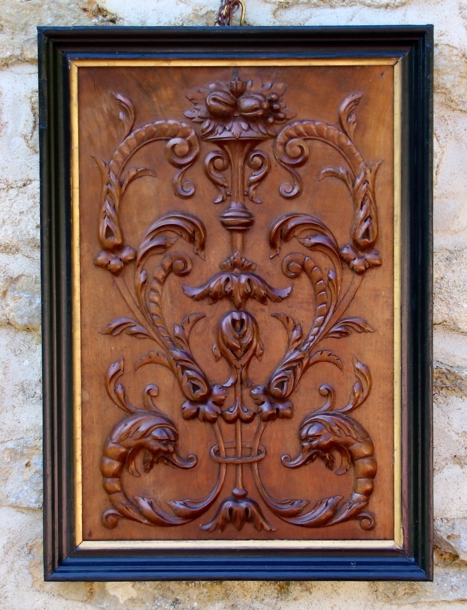 Nineteenth Carved Walnut Panel