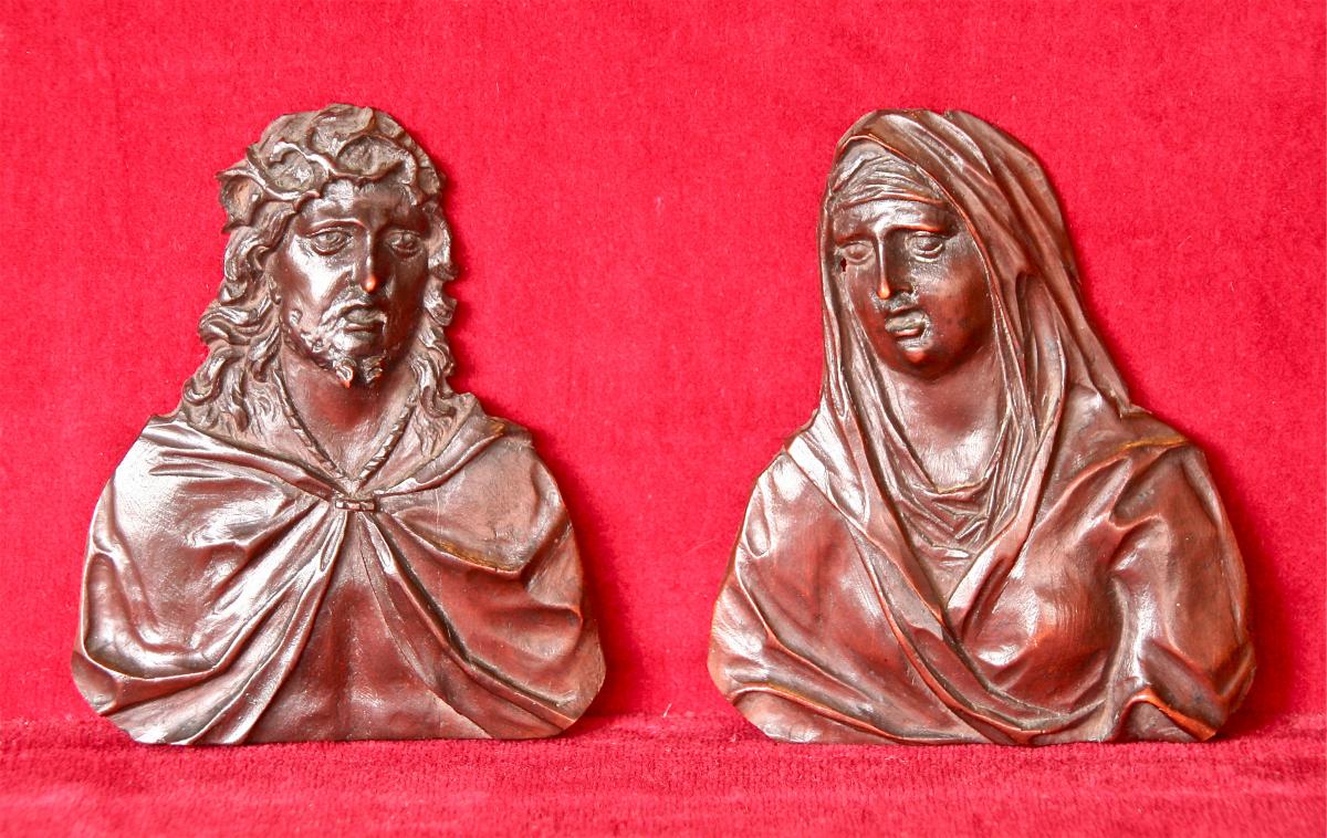 Vierge Et Christ De C. Bagard En Bois De Sainte Lucie