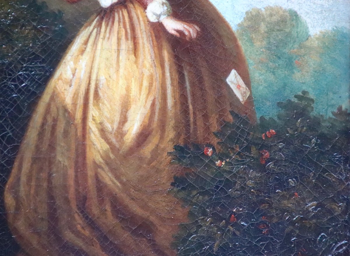 Peinture XIXème Jeune Fille à La Lettre De Gerard -photo-4