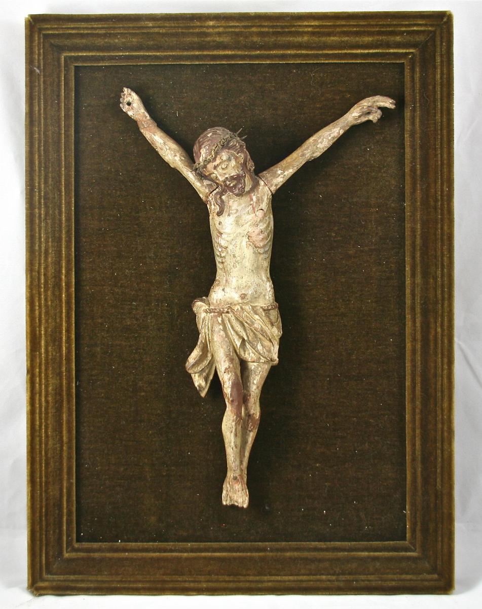 Christ XVIIIème En Bois Polychrome-photo-3