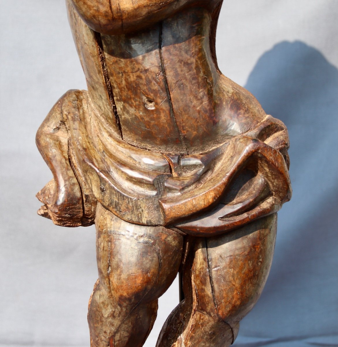 Large 18th Century Putto In Walnut-photo-7