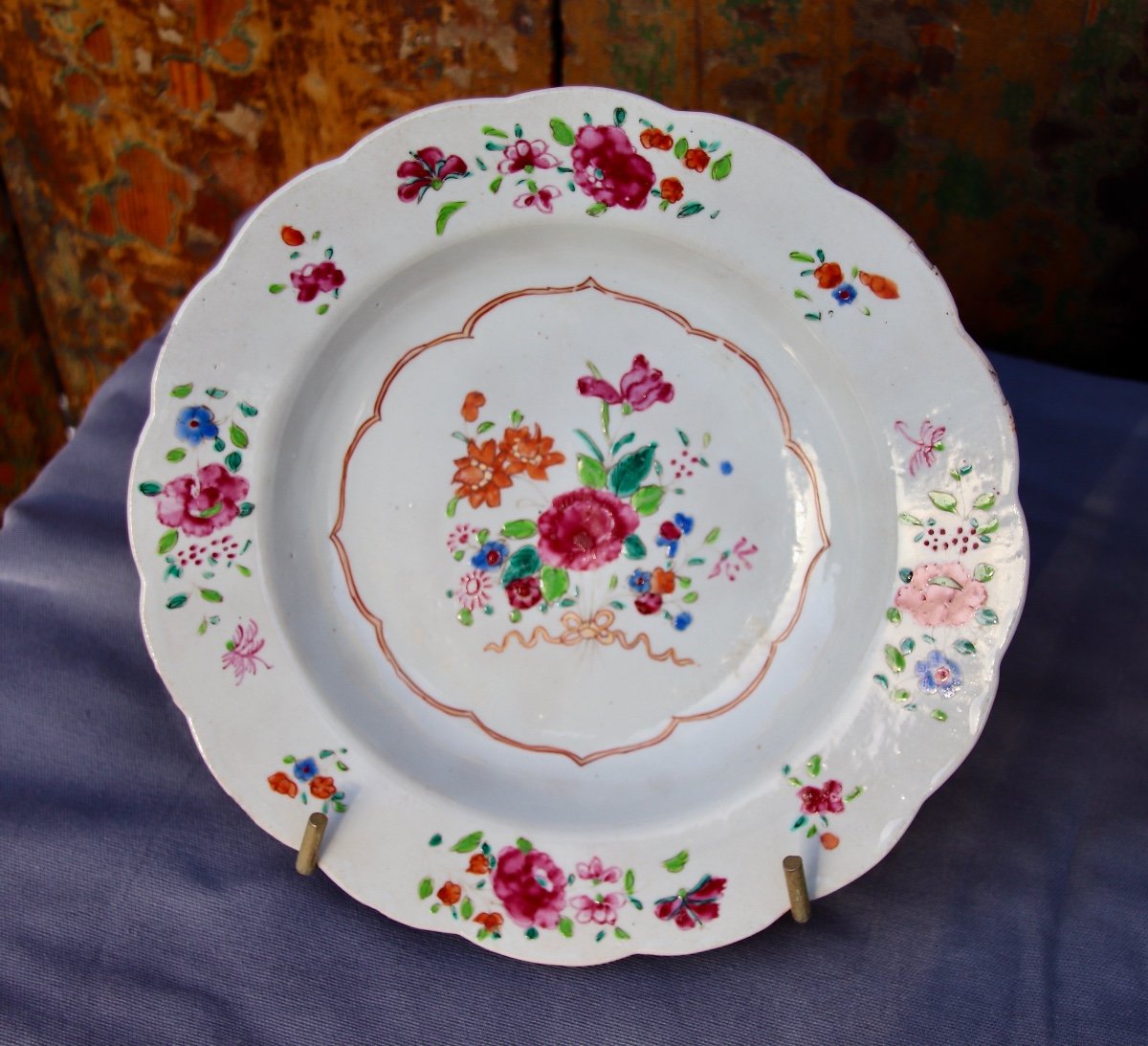 Pair Of 18th Century Plates In Compagnies Des Indes-photo-2