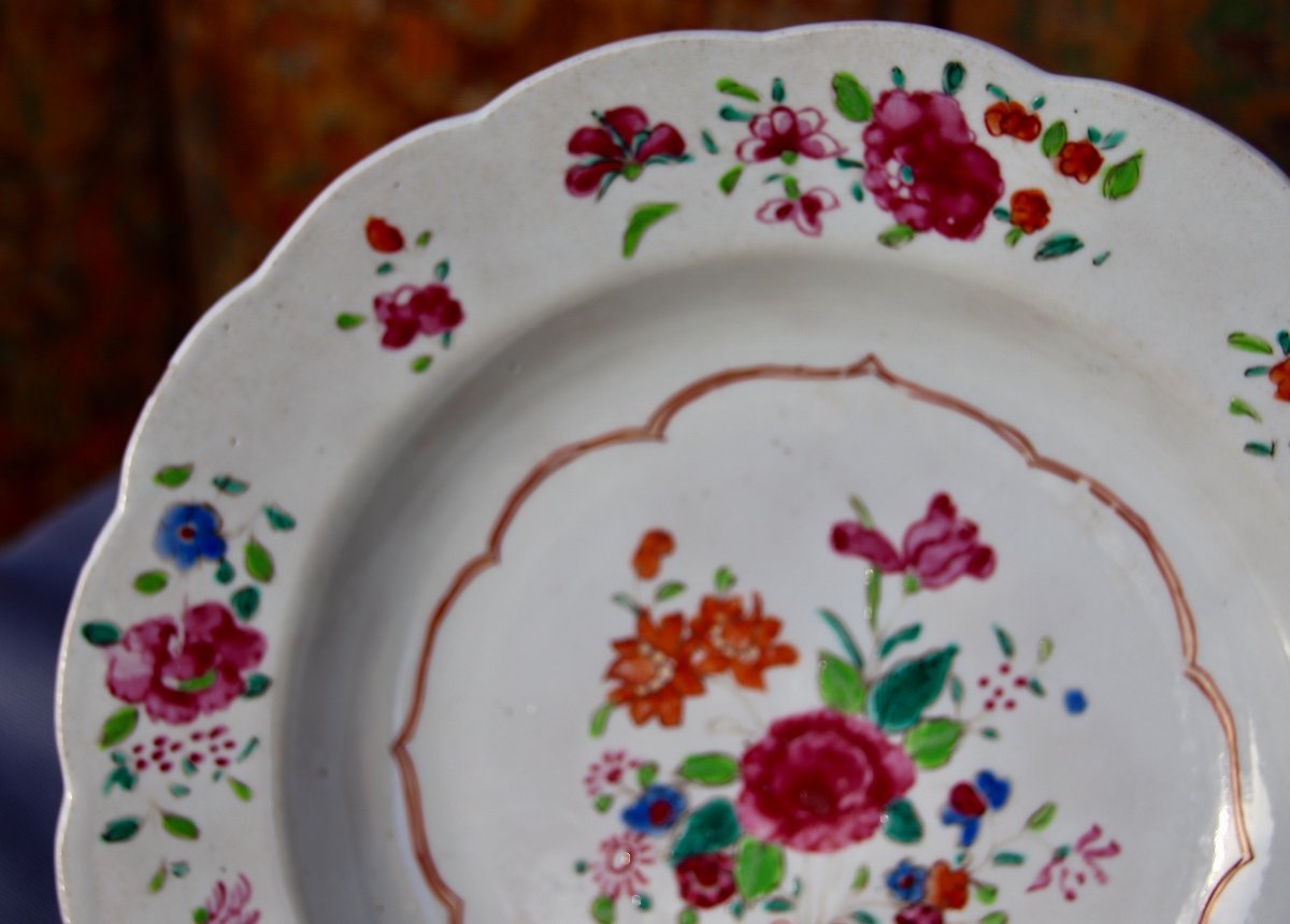 Pair Of 18th Century Plates In Compagnies Des Indes-photo-3