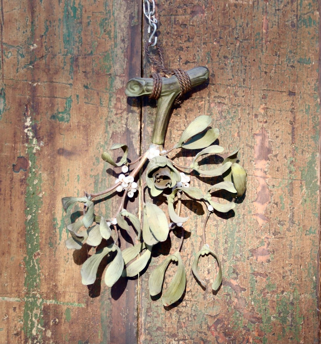 Applique Art Nouveau Branche De Gui En Bronze