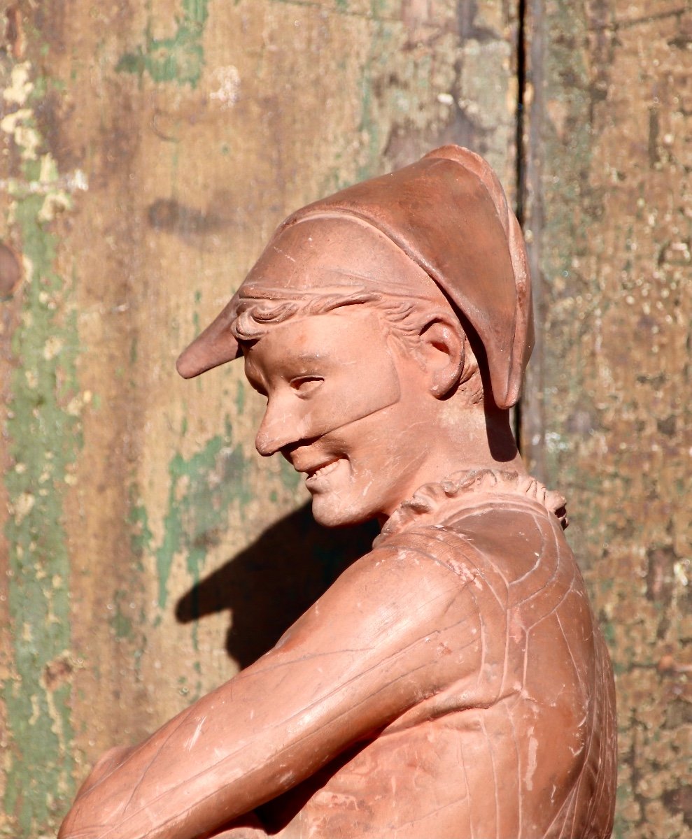 Arlequin En Terre Cuite Par St Marceaux-photo-2
