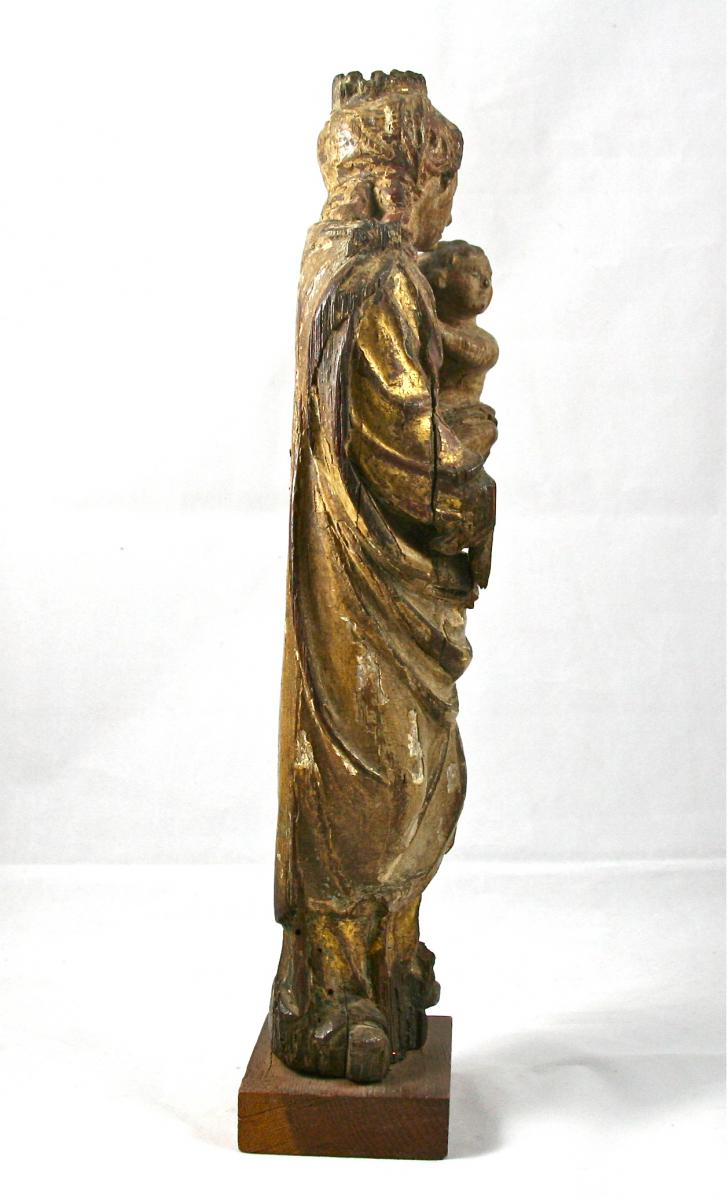 Vierge Flamande XVIIème En Chêne-photo-3