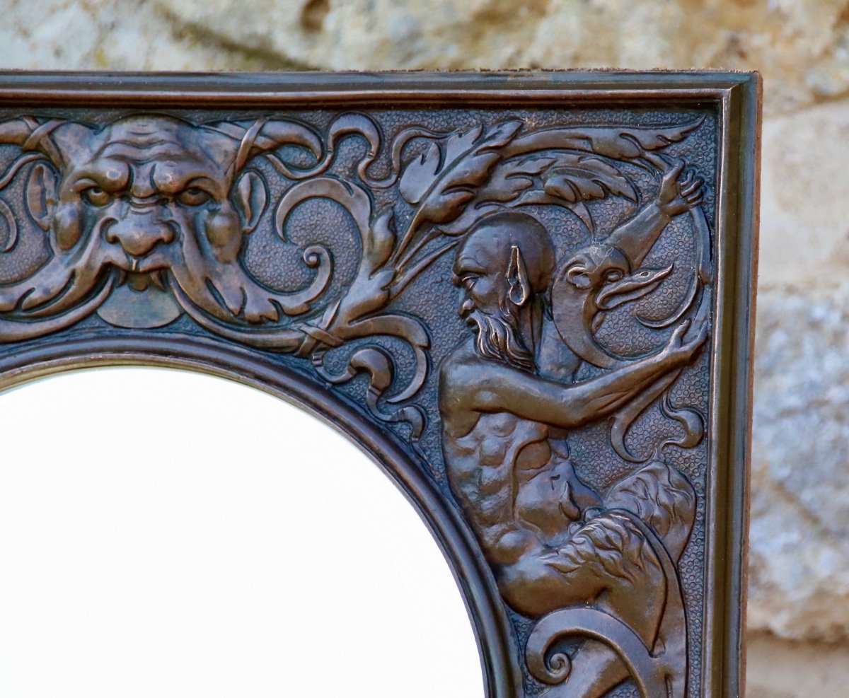 Miroir En Bronze décor de personnages XIX ème-photo-2