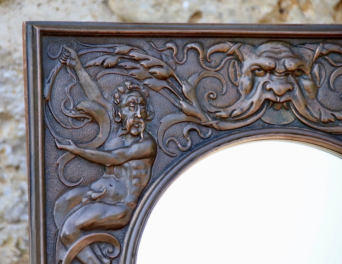 Miroir En Bronze décor de personnages XIX ème-photo-1