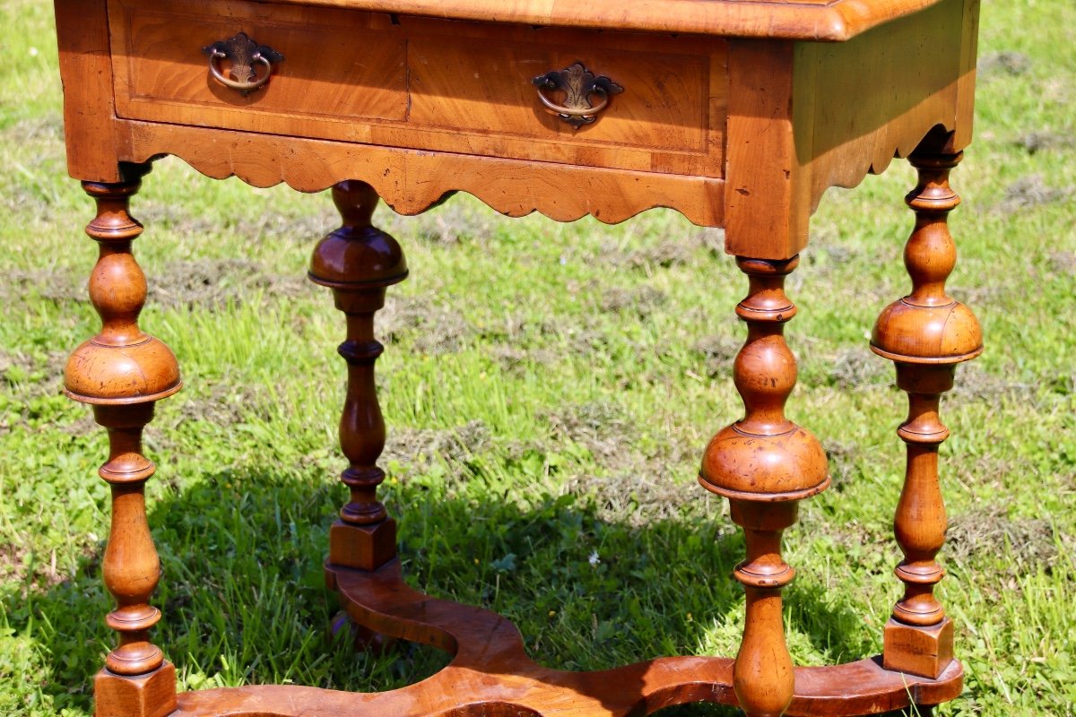 Louis XIV Swiss Table 18th Century In Walnut-photo-7