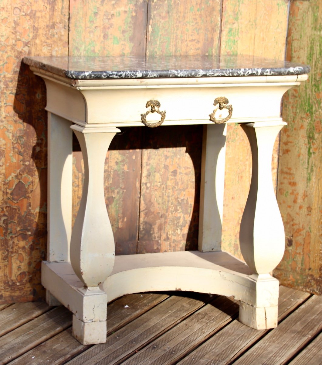 Early 19th Century Console In Painted Wood-photo-3