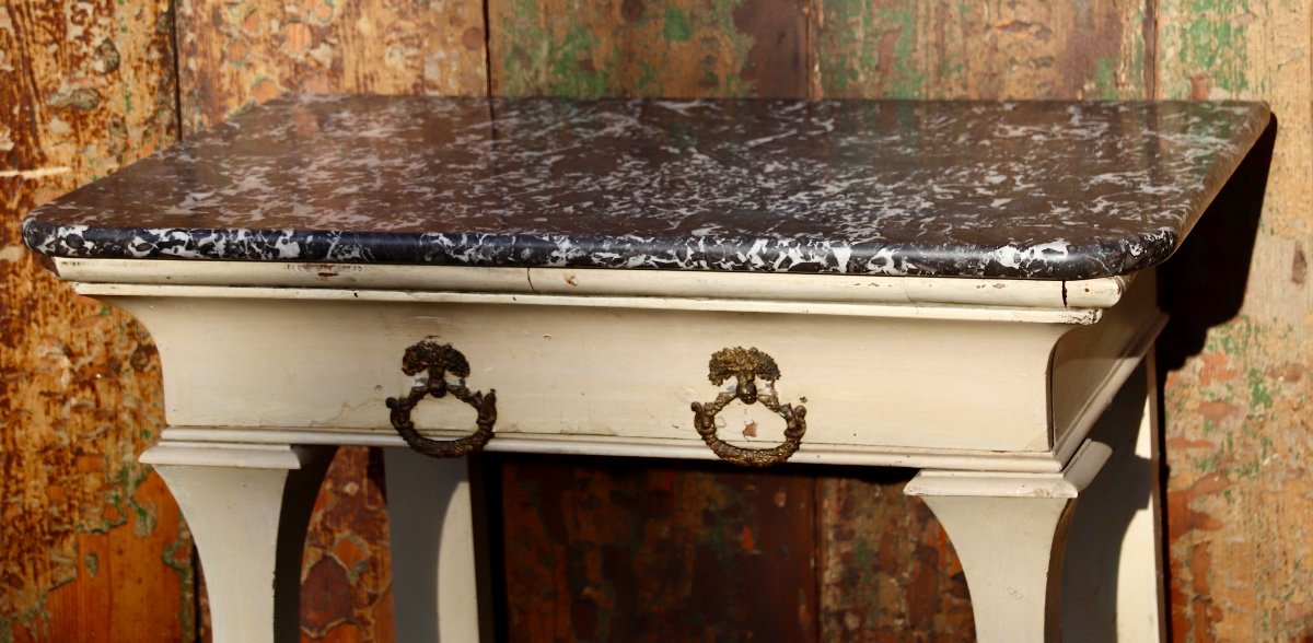 Early 19th Century Console In Painted Wood-photo-2