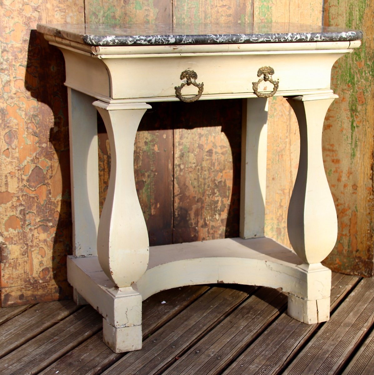 Early 19th Century Console In Painted Wood-photo-6