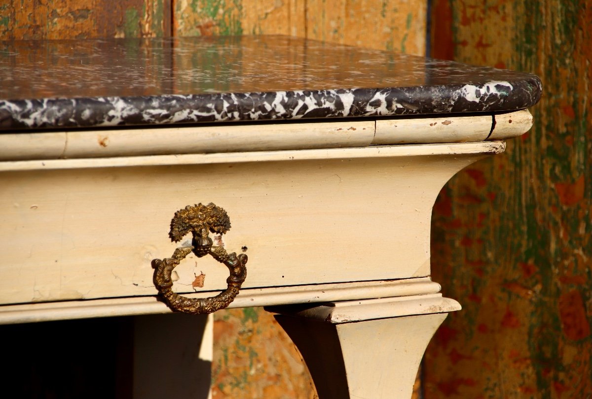 Early 19th Century Console In Painted Wood-photo-7