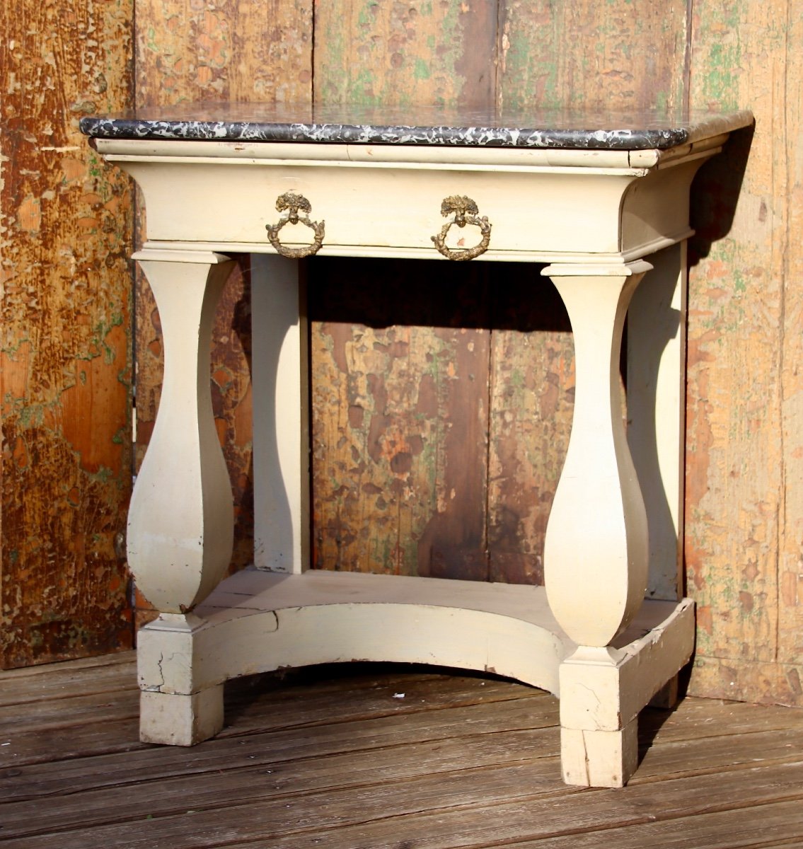 Early 19th Century Console In Painted Wood
