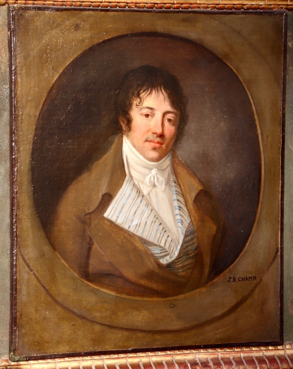 19th Century Painting Portrait Of A Man Signed Jr Chapin-photo-4