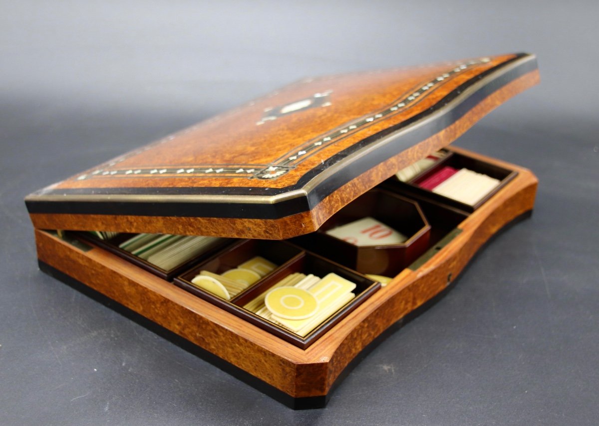 Napoleon III Token Box In Marquetry-photo-2