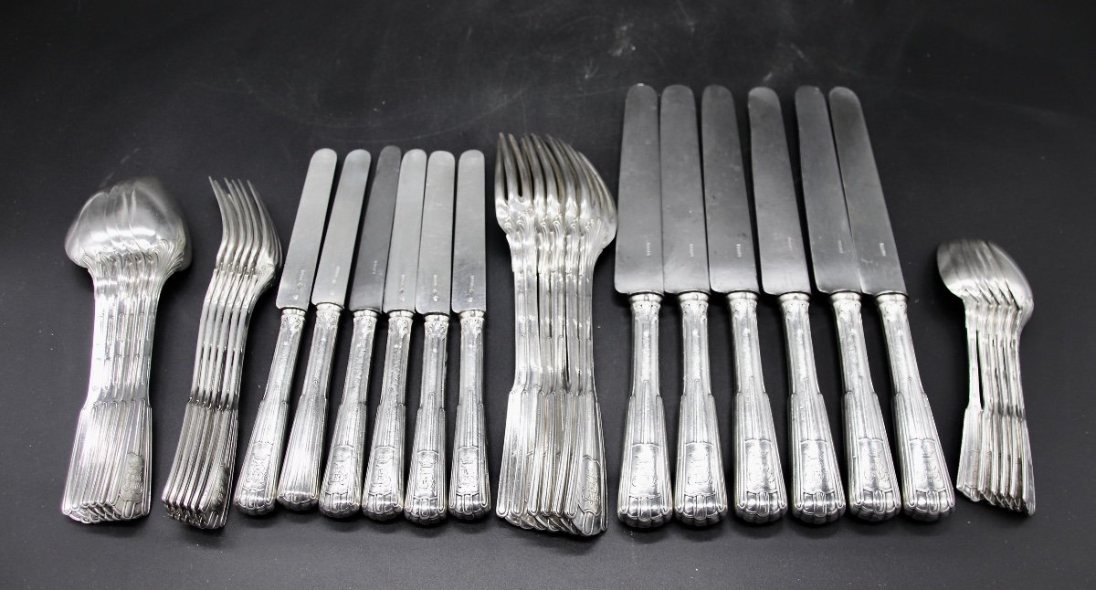 Odiot Sterling Silver Cutlery Set 36 Pieces 