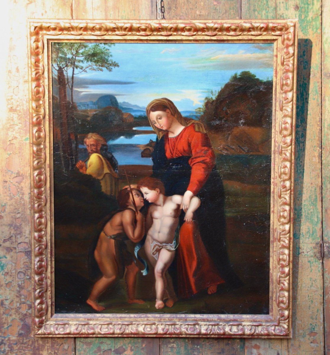 19th Century Painting, After Raphael's Famous Painting "the Madonna Del Passaggio"