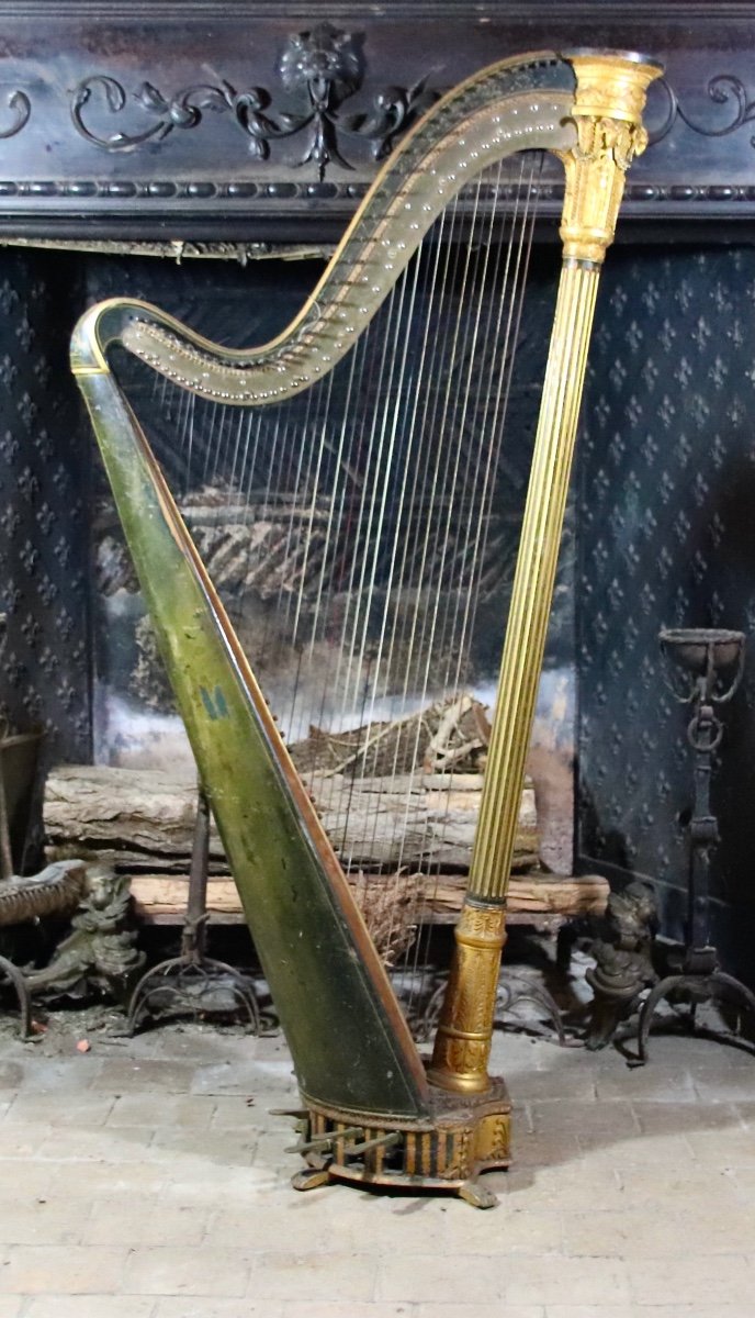 19th Century Harp By Domeny In Paris-photo-1