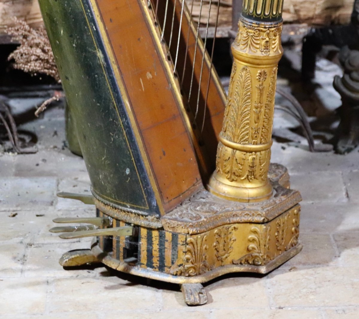 19th Century Harp By Domeny In Paris-photo-2