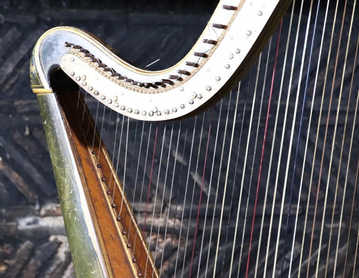 19th Century Harp By Domeny In Paris-photo-3