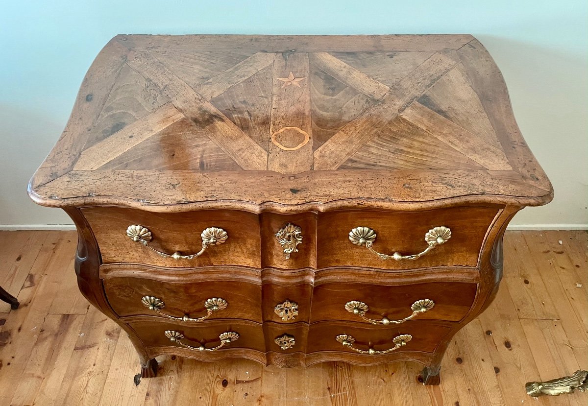 Tomb Commode In Walnut, South-west 18th Century-photo-2