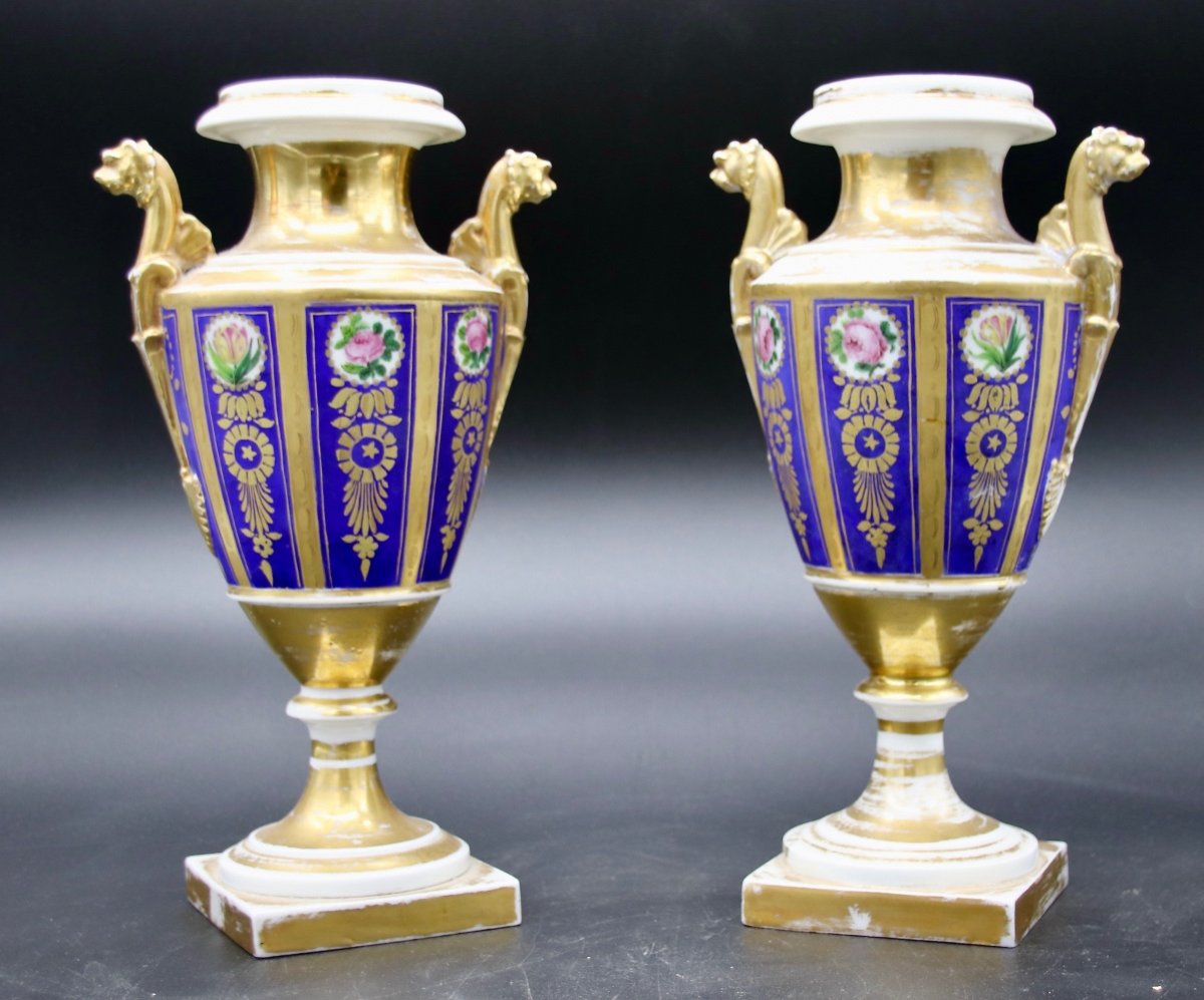 Pair Of 19th Century Paris Porcelain Vases-photo-1