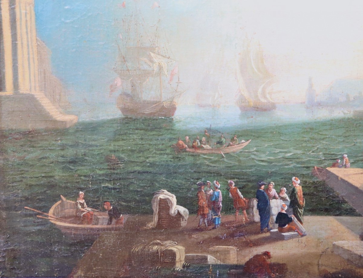 18th Century Marine Painting In The Taste Of Claude Joseph Vernet -photo-3