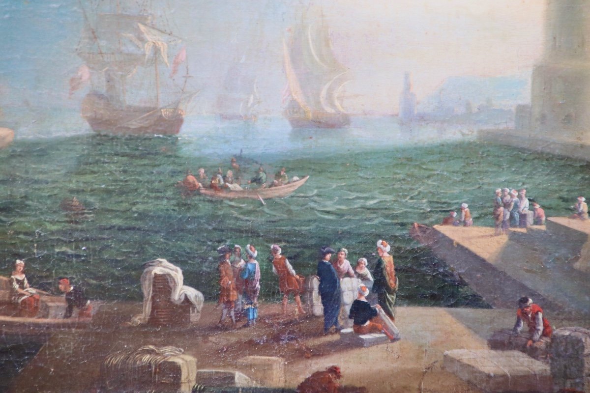 18th Century Marine Painting In The Taste Of Claude Joseph Vernet -photo-4