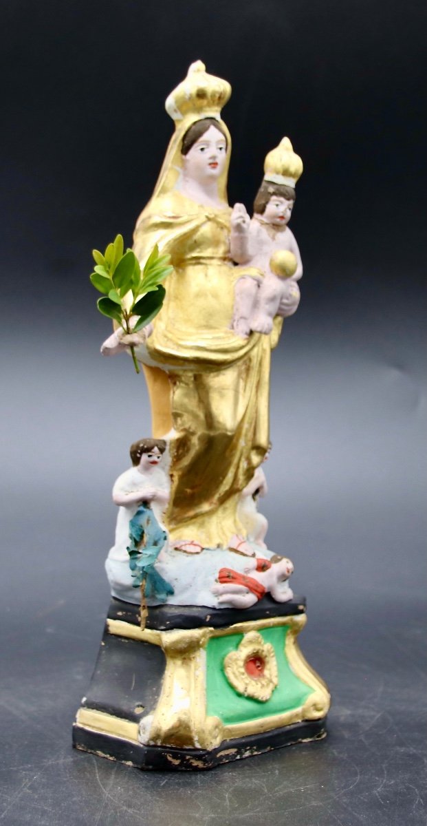 Santibelli XIXème Vierge à l'Enfant Couronné-photo-2