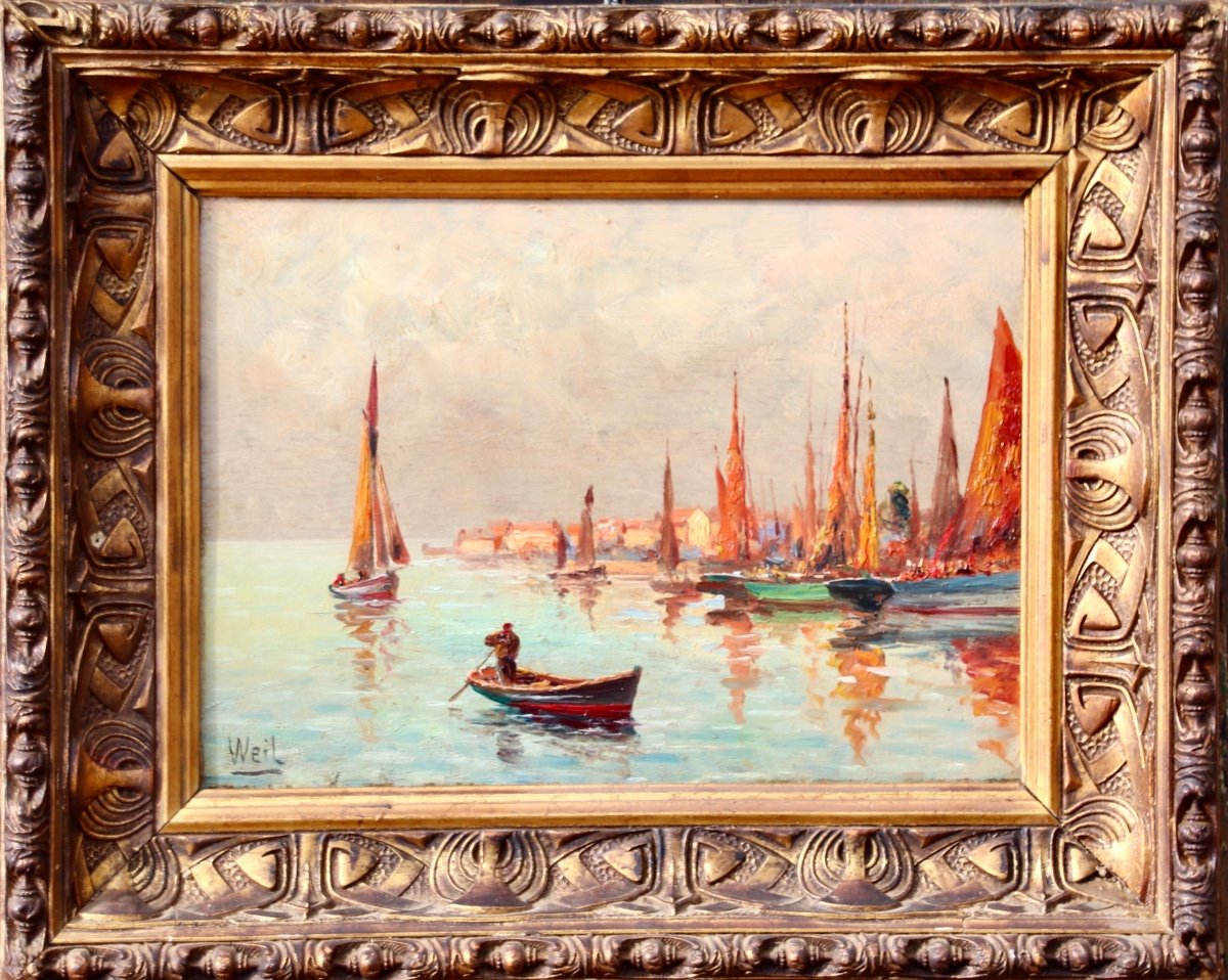 Paire De Peintures Marine XXème De Ferdinand Weil-photo-6