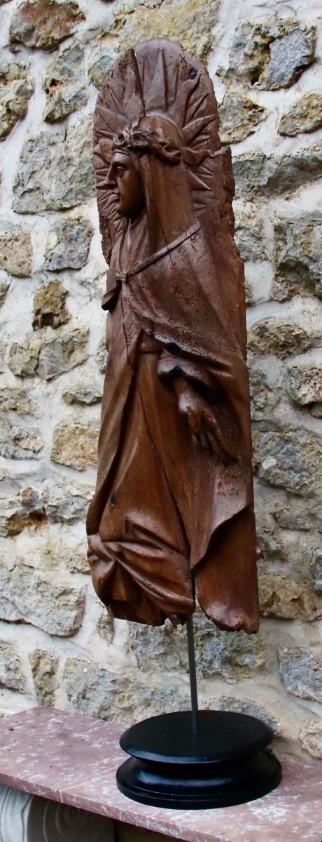 Vierge En Bas Relief d'époque XVIIIème -photo-6