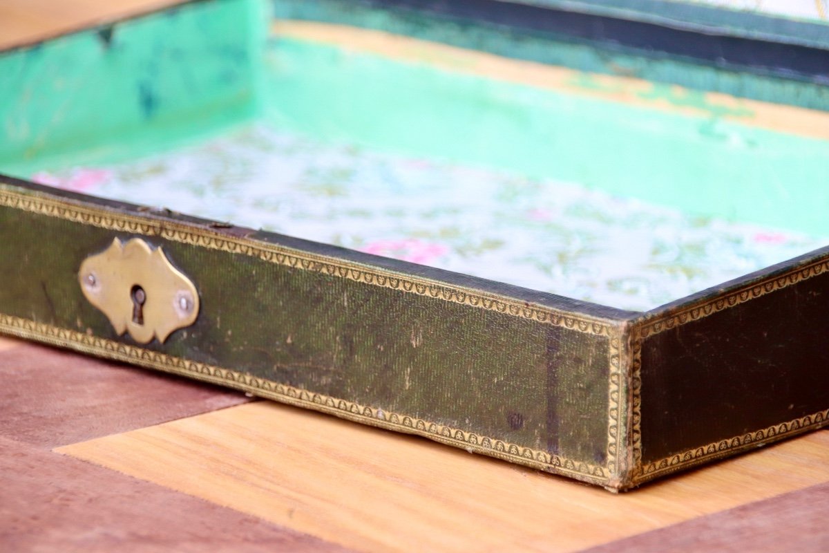 Writing Desk Early 19th Century In Green Morocco -photo-8