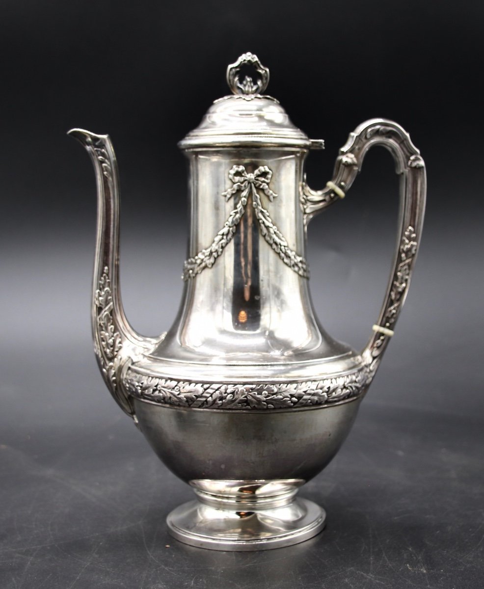 Cafeti&egrave;re Et Sucrier XIX&egrave;me En Argent Massif -photo-3