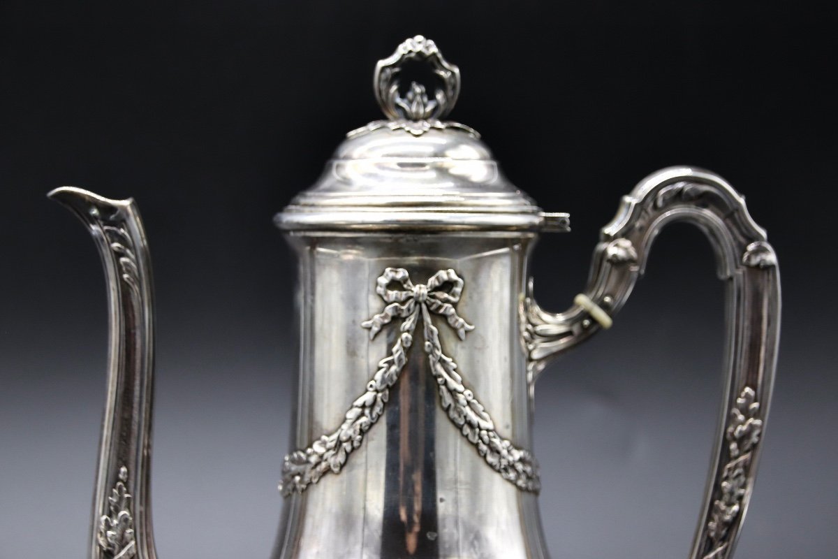 Cafeti&egrave;re Et Sucrier XIX&egrave;me En Argent Massif -photo-2