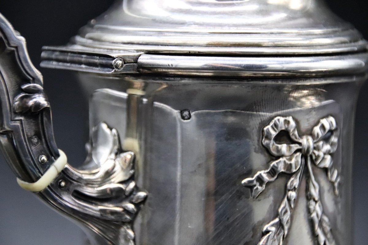 Cafeti&egrave;re Et Sucrier XIX&egrave;me En Argent Massif -photo-7