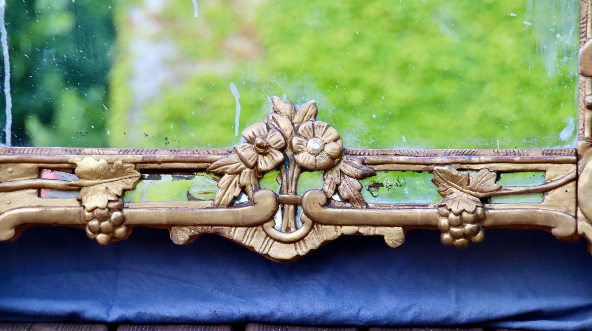 Miroir Provençal à Parclose En Bois Doré d'époque XVIIIème-photo-6