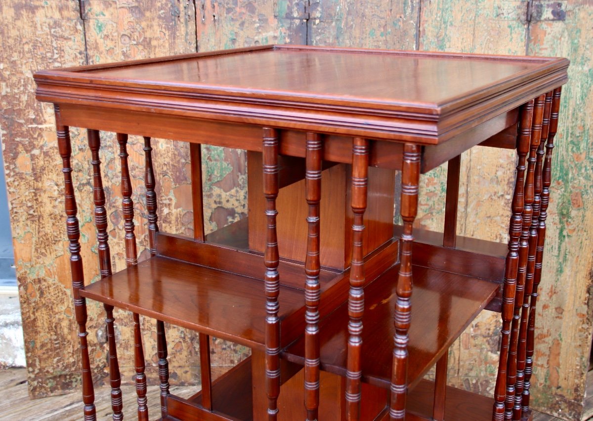 Revolving Bookcase Called Bibus 19th Century In Mahogany -photo-3