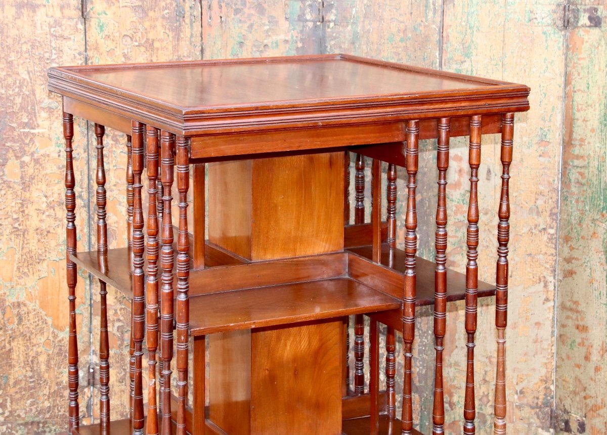 Revolving Bookcase Called Bibus 19th Century In Mahogany -photo-8