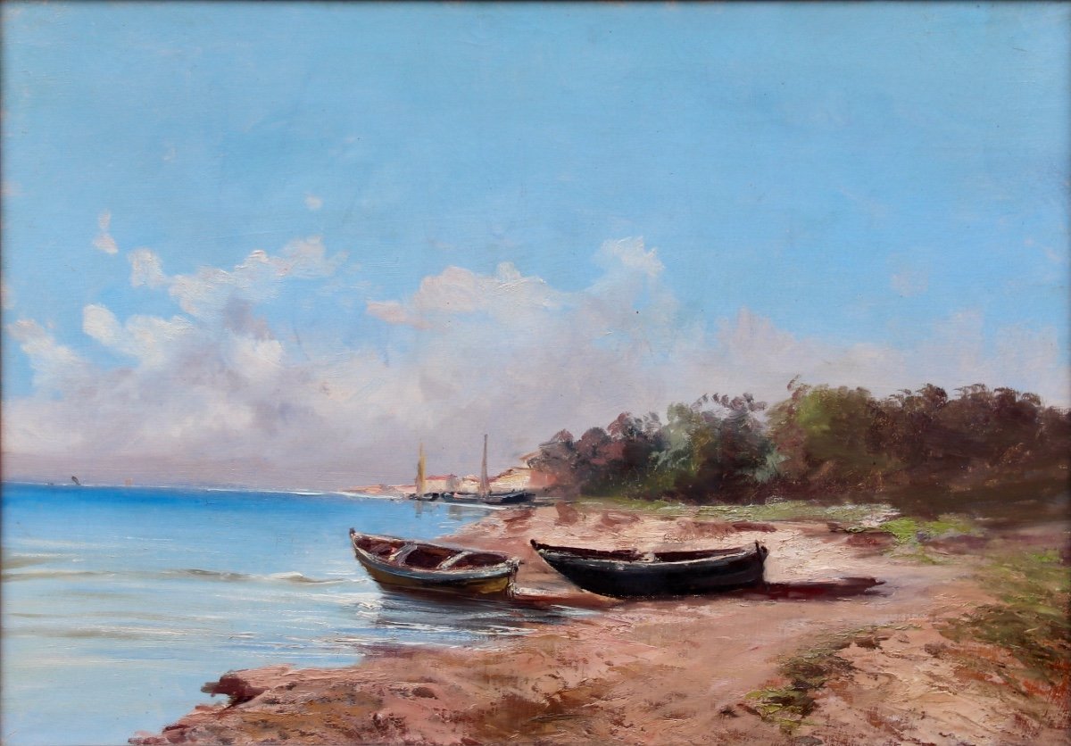 Pair Of Marine Paintings By Alfred Godchaux -photo-4