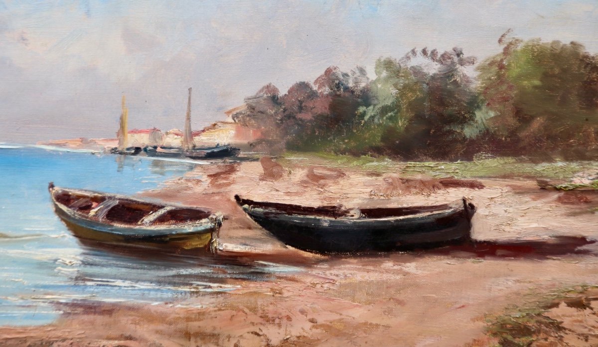 Pair Of Marine Paintings By Alfred Godchaux -photo-2