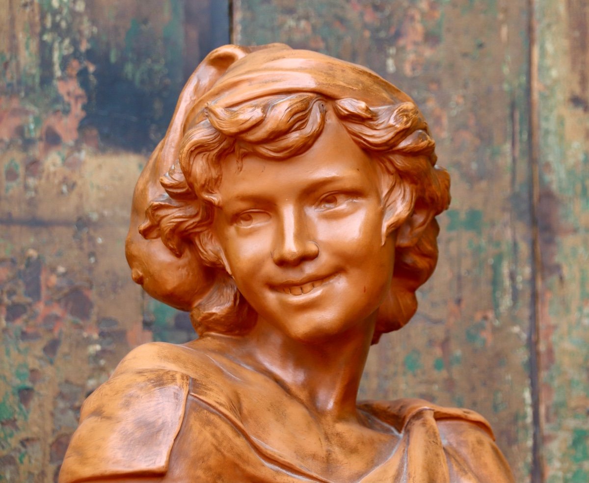 Terracotta Bust The Neapolitan Fisherman After François Rude-photo-3